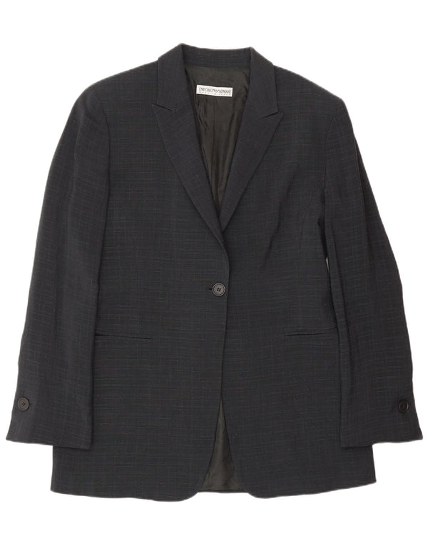 Jachetă Blazer pentru Damă Emporio Armani 1 Buton IT 44 Medium Bleumarin Check