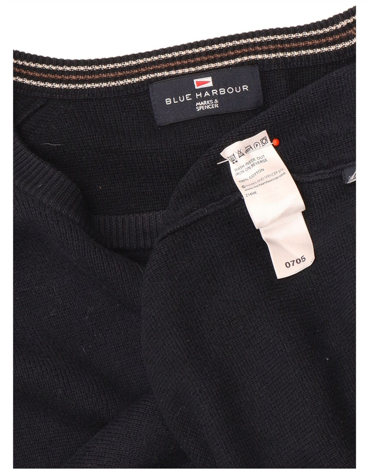 Pulover pentru bărbați Marks & Spencer, cu autograf, cu gât de barcă, albastru bleumarin mediu