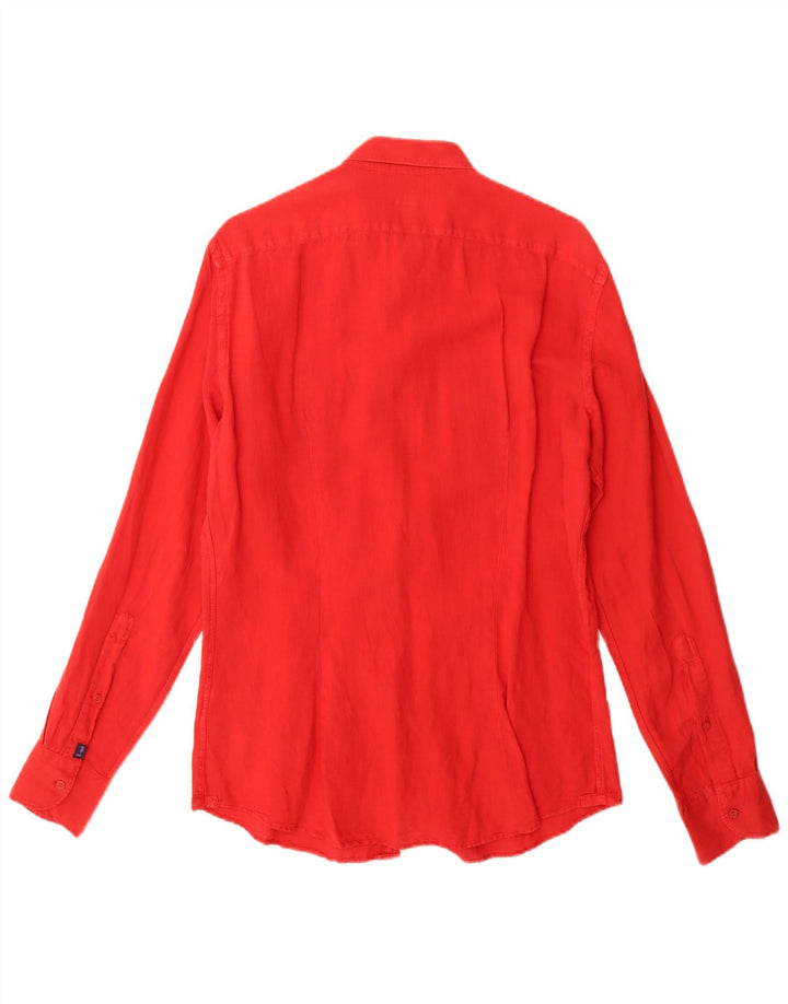 Cămașă Trussardi Jeans pentru bărbați, bumbac roșu mediu