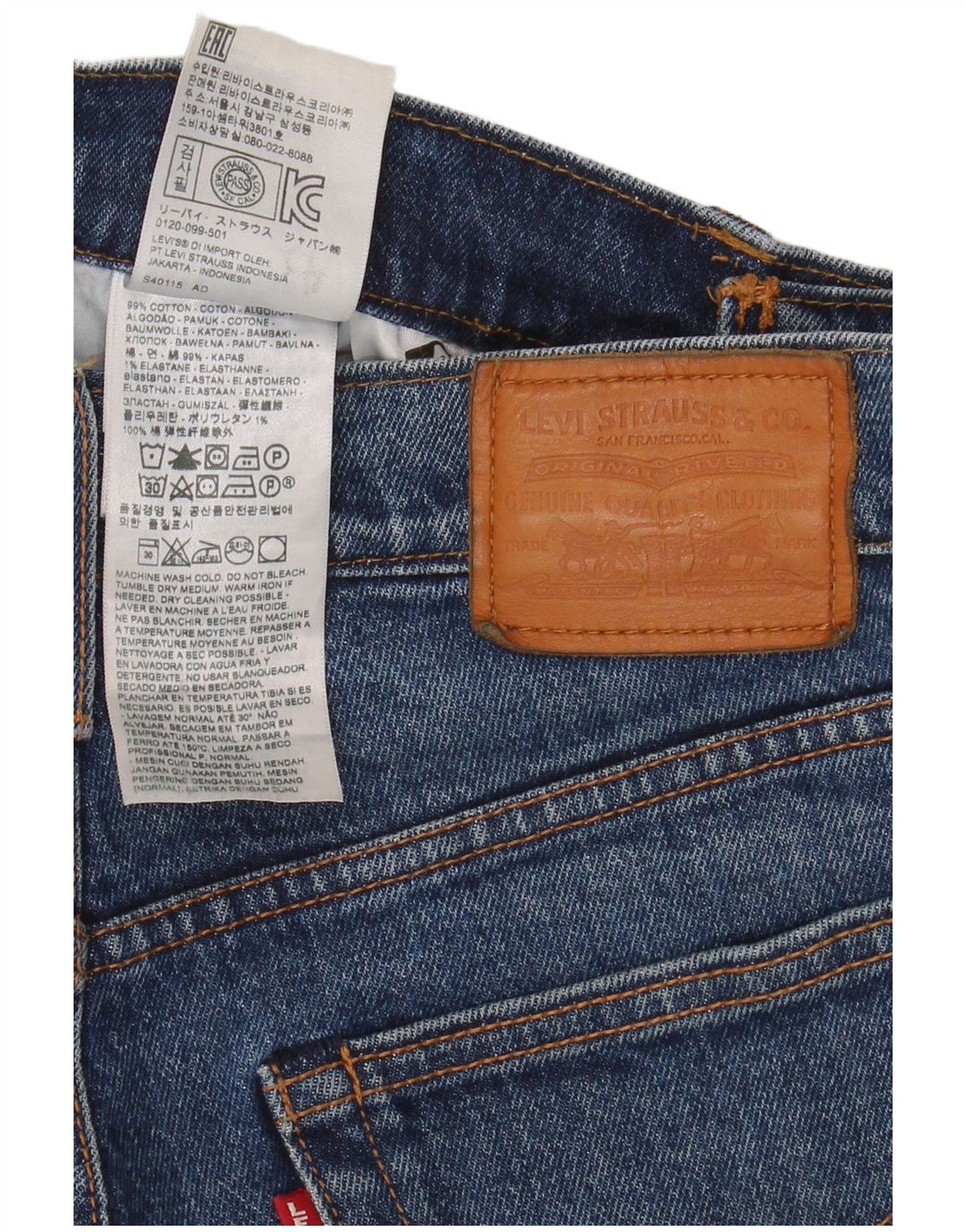 Blugi drepti pentru femei Levi's W27 L28 Bumbac albastru
