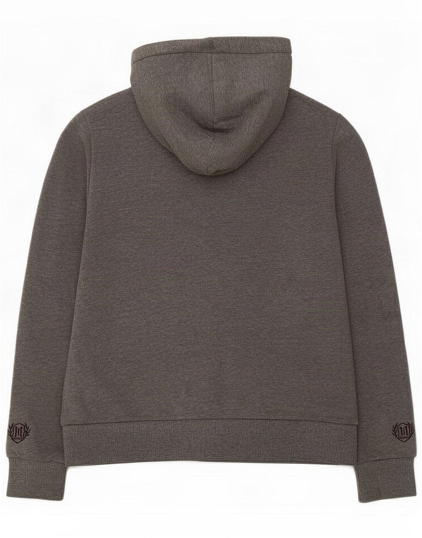 Superdry Pulover cu capota cu fermoar pentru femei UK 12 Medium Gri Bumbac