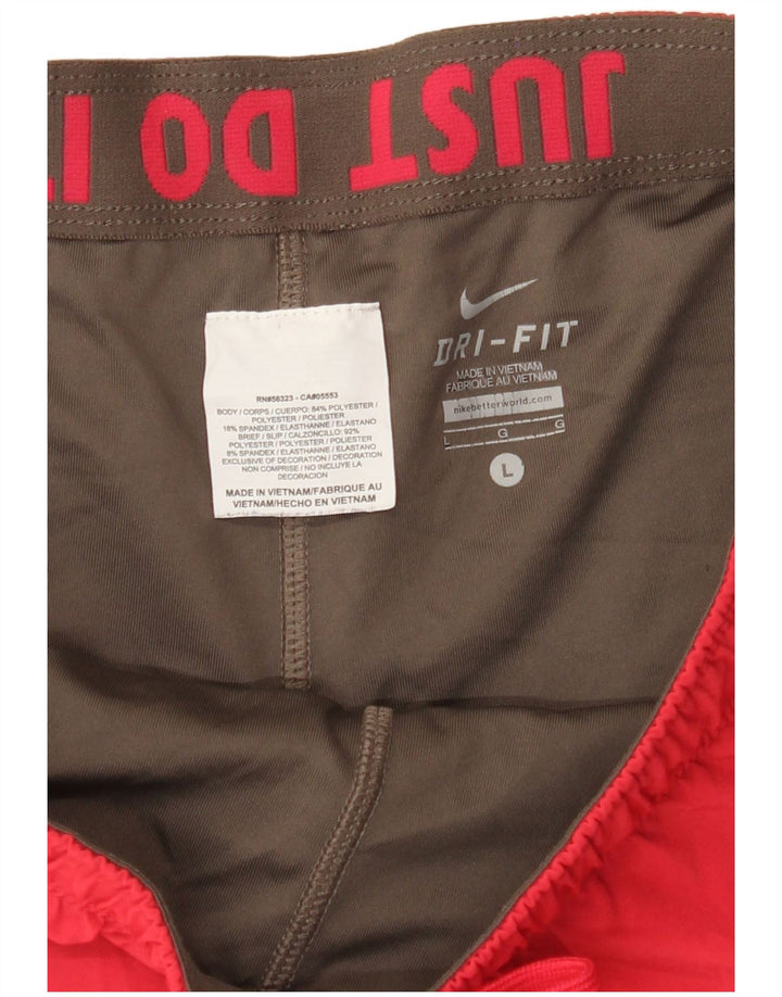 Pantaloni scurti sport NIKE Dri Fit pentru femei UK 16 Poliester roșu mare