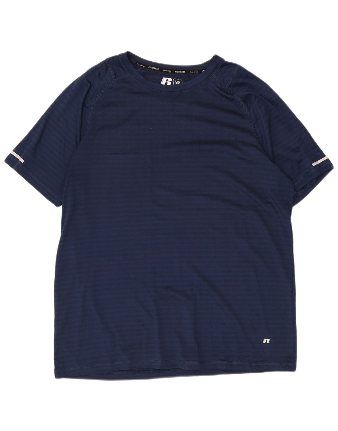 Tricou pentru bărbați Russell Athletic Top mare din poliester cu dungi bleumarin