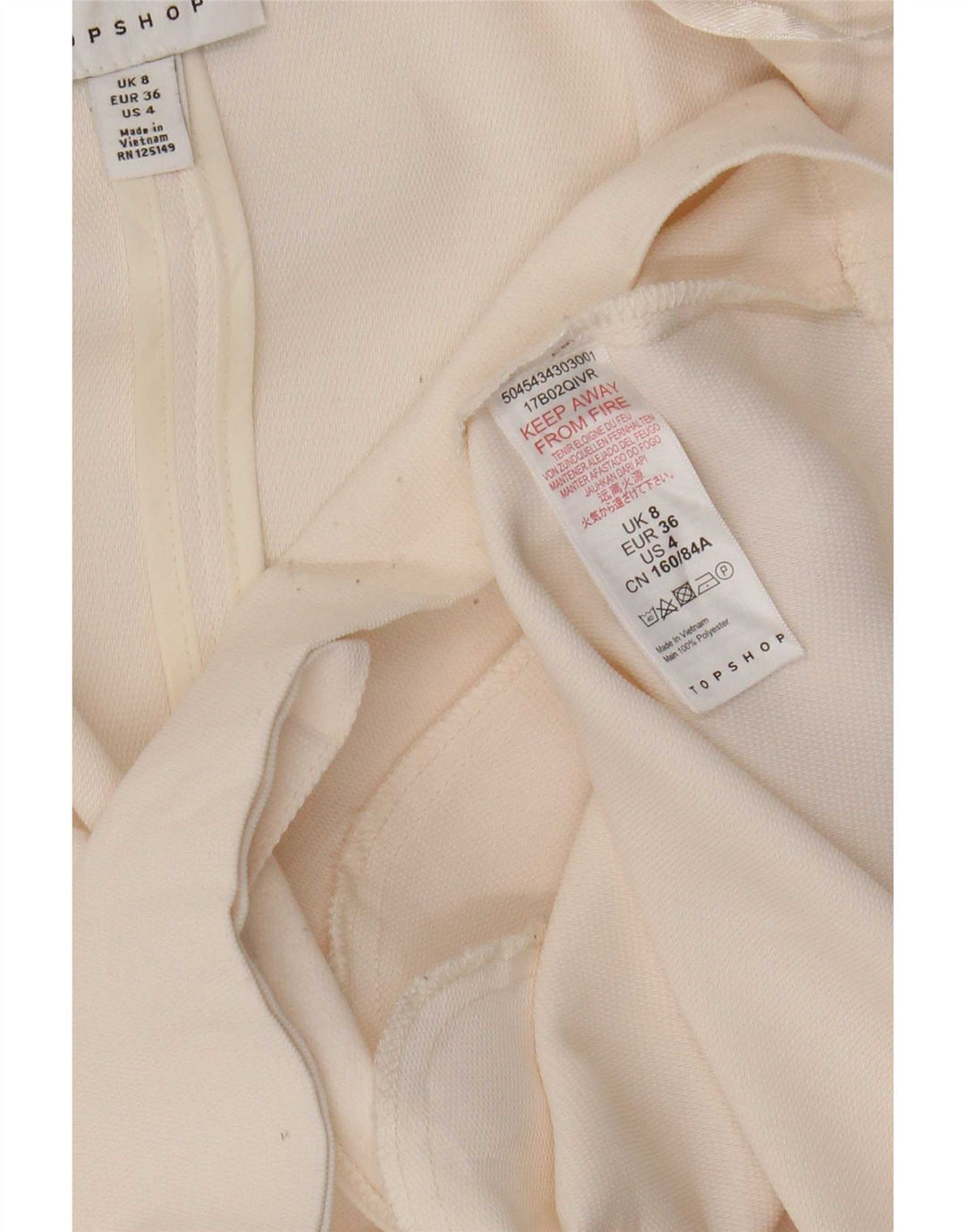 Topshop Jachetă supradimensionată pentru femei cu 1 nasture UK 8 Small Off White