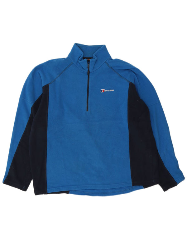 Jumper pentru bărbați Berghaus, din lână, cu fermoar și gât, XL, albastru, poliester color bloc