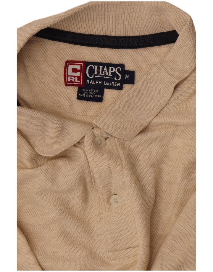 Cămașă polo CHAPS RALPH LAUREN pentru bărbați, bumbac cu pete, bej mediu