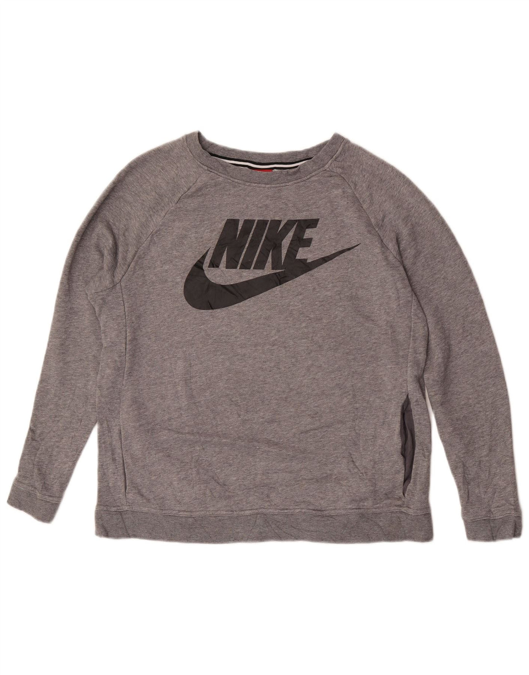 Pulover de hanorac grafic Nike pentru femei UK 14, bumbac cu pete gri mediu
