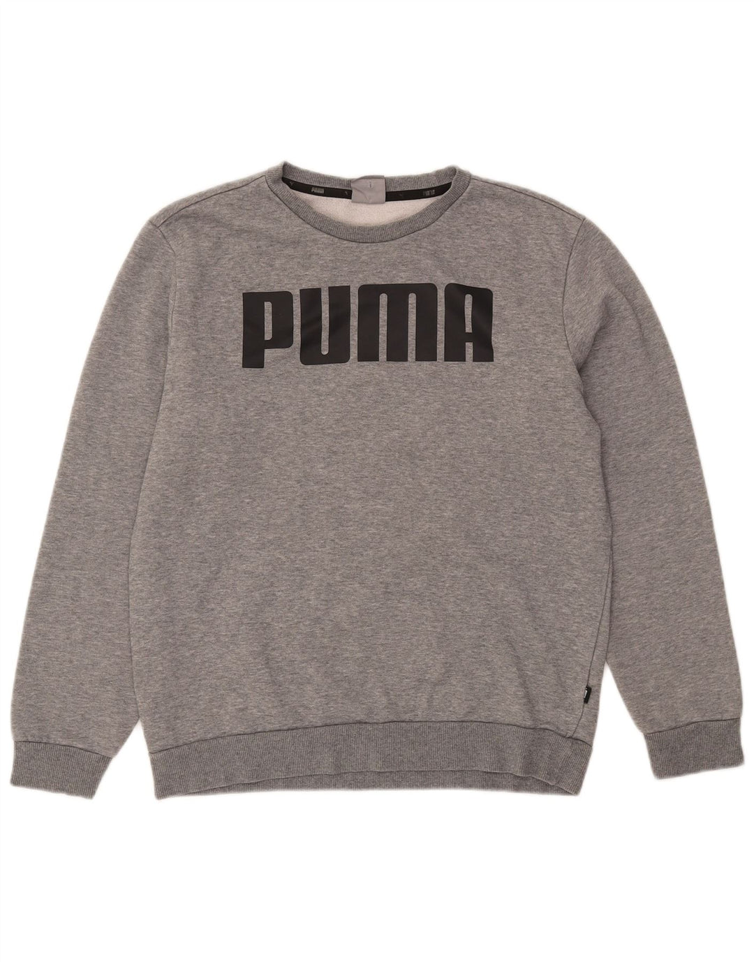 Pulover grafic pentru bărbați Puma, bumbac cu pete, gri mediu