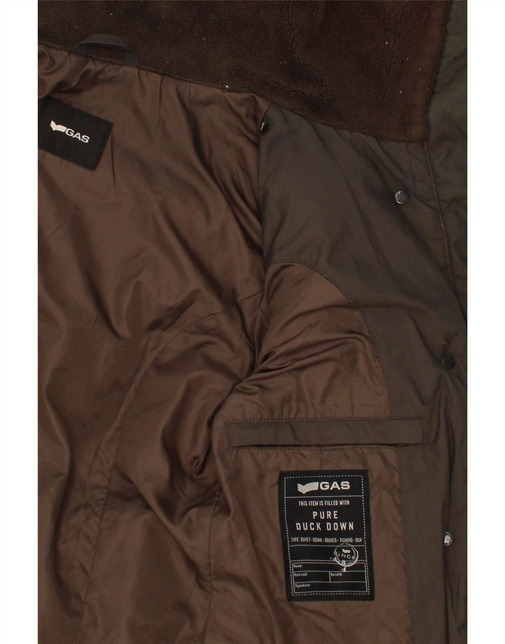 GAS Womens Padded Coat EU 38 Medium Brown Polyamide Vintage Gas and Second-Hand Gas from Messina Hembry 
