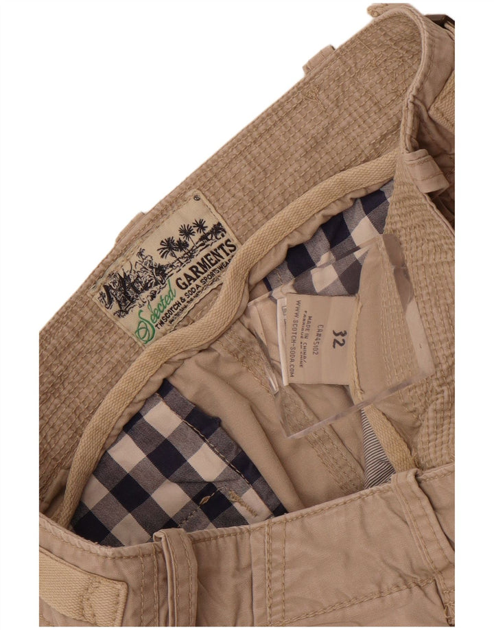 Scotch & Soda Pantaloni scurți cargo pentru bărbați W32 bumbac mediu bej