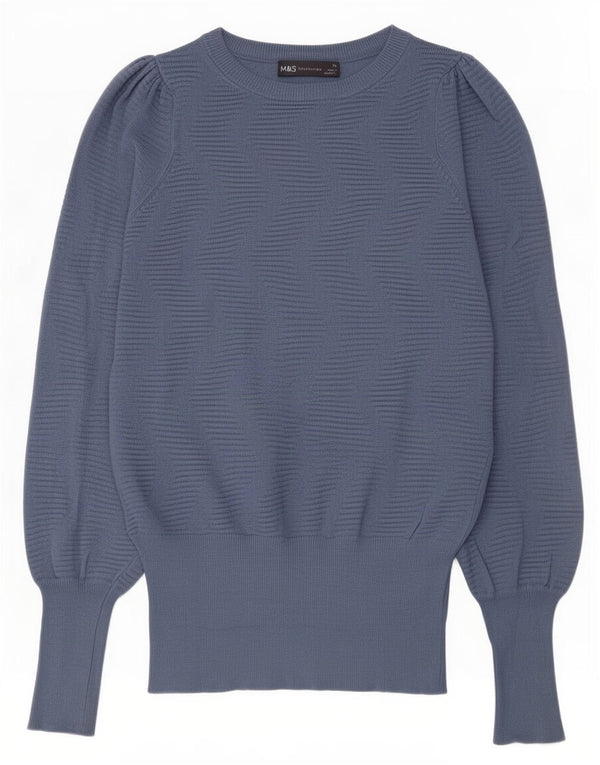Pulover pentru femei Marks & Spencer cu gât de barcă UK 4 XS Blue Chevron