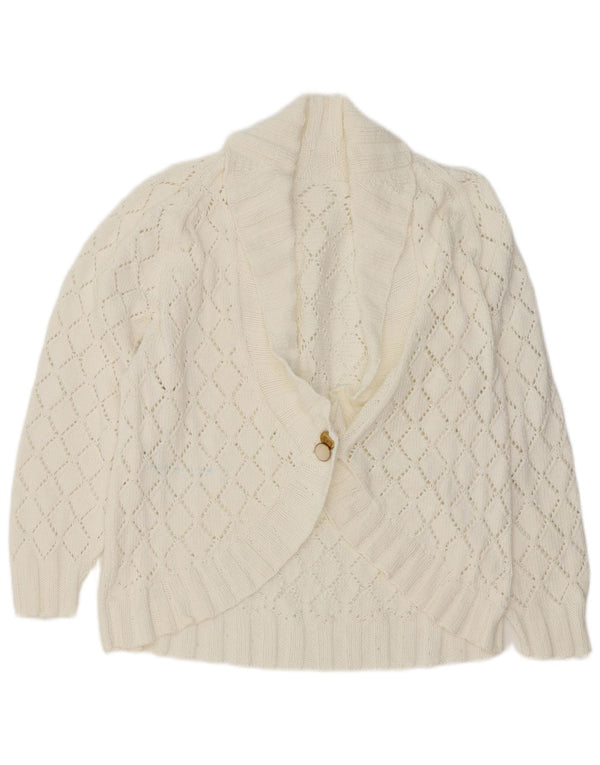 Pulover Cardigan Vintage pentru femei UK 16 Large White
