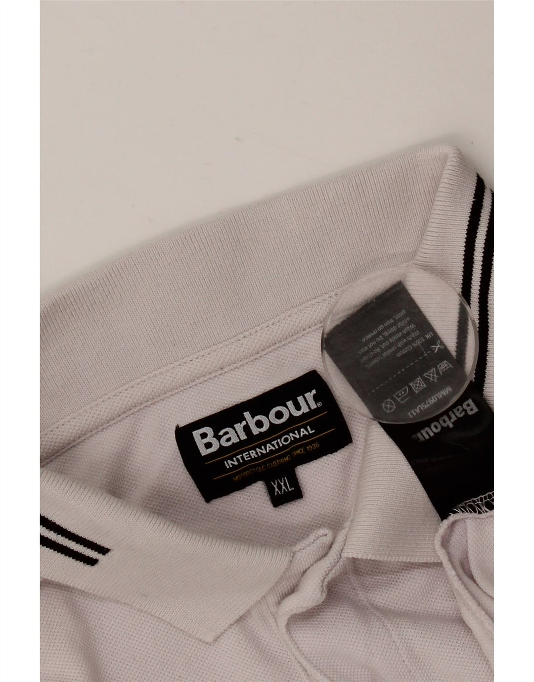 Tricou polo BARBOUR pentru bărbați, bumbac cu dungi albe 2XL