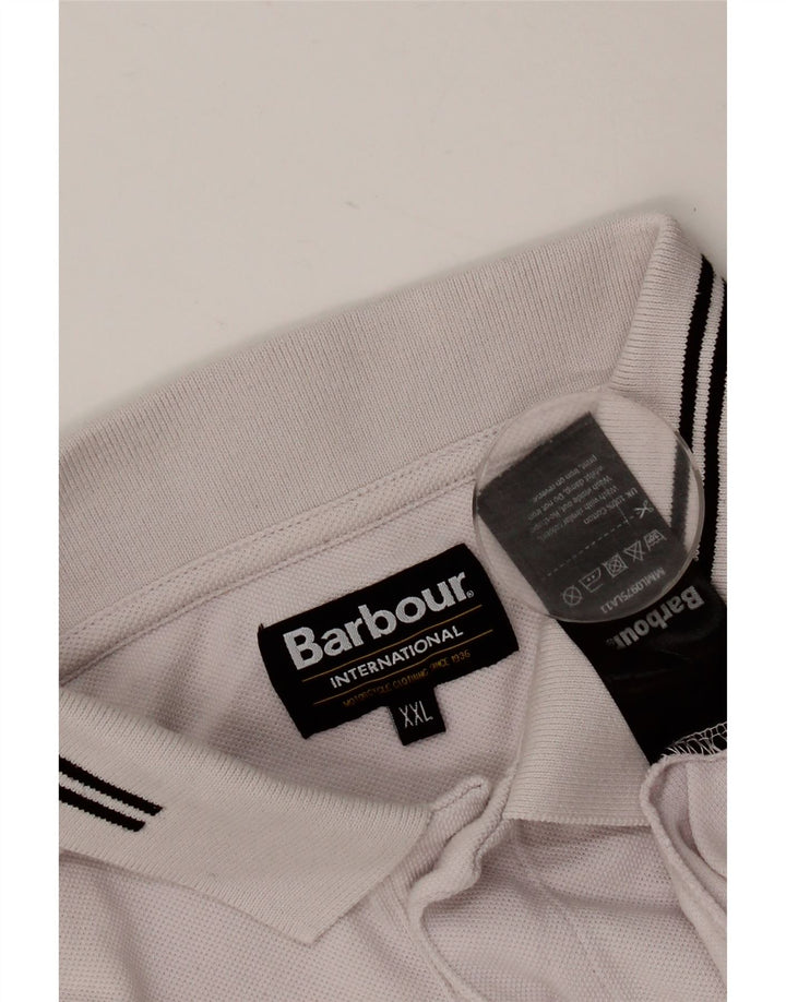 Tricou polo BARBOUR pentru bărbați, bumbac cu dungi albe 2XL