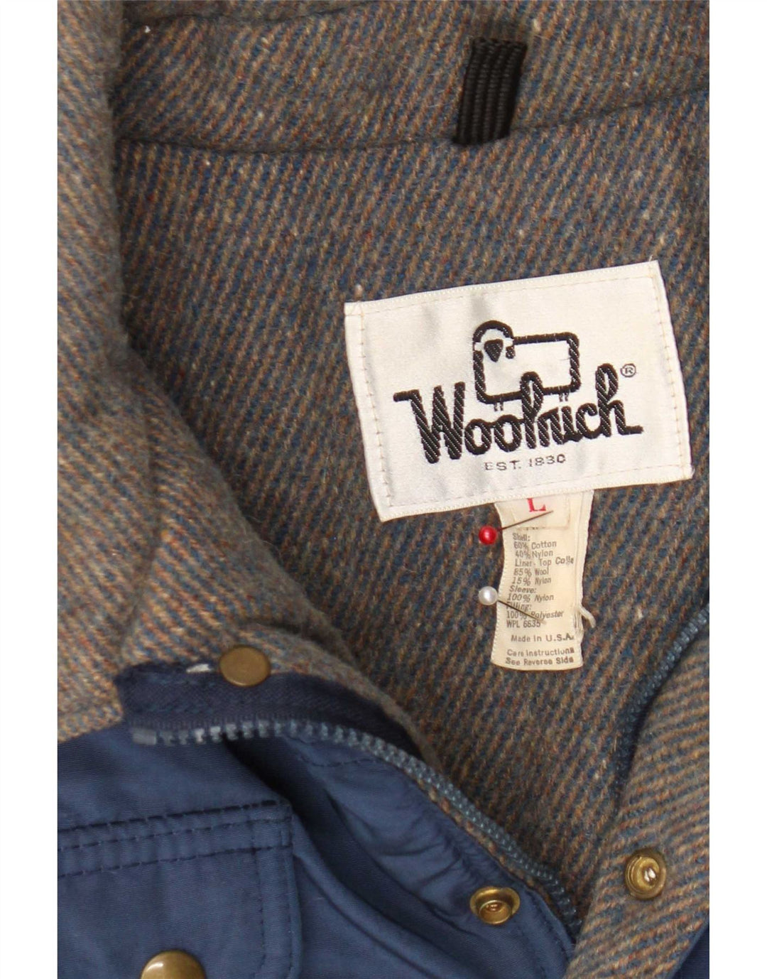 Jachetă bomber pentru bărbați Woolrich UK 40 mare bumbac bleumarin