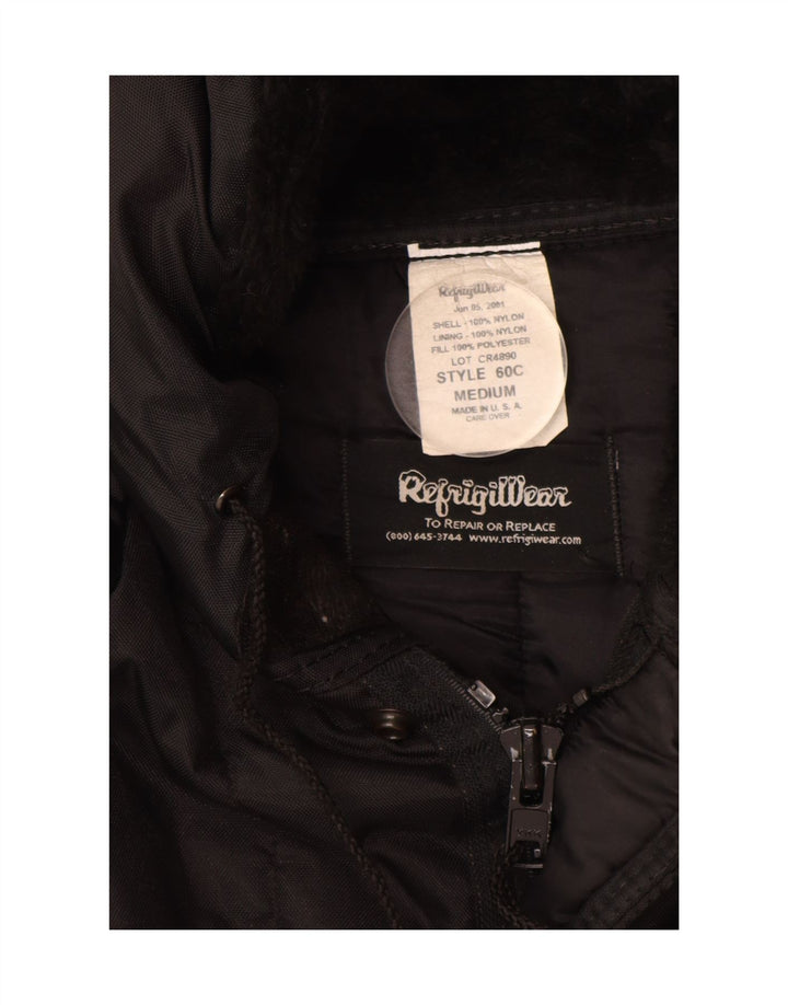 REFRIGWEAR Palton căptușit cu glugă pentru femei UK 14 Nylon mediu negru