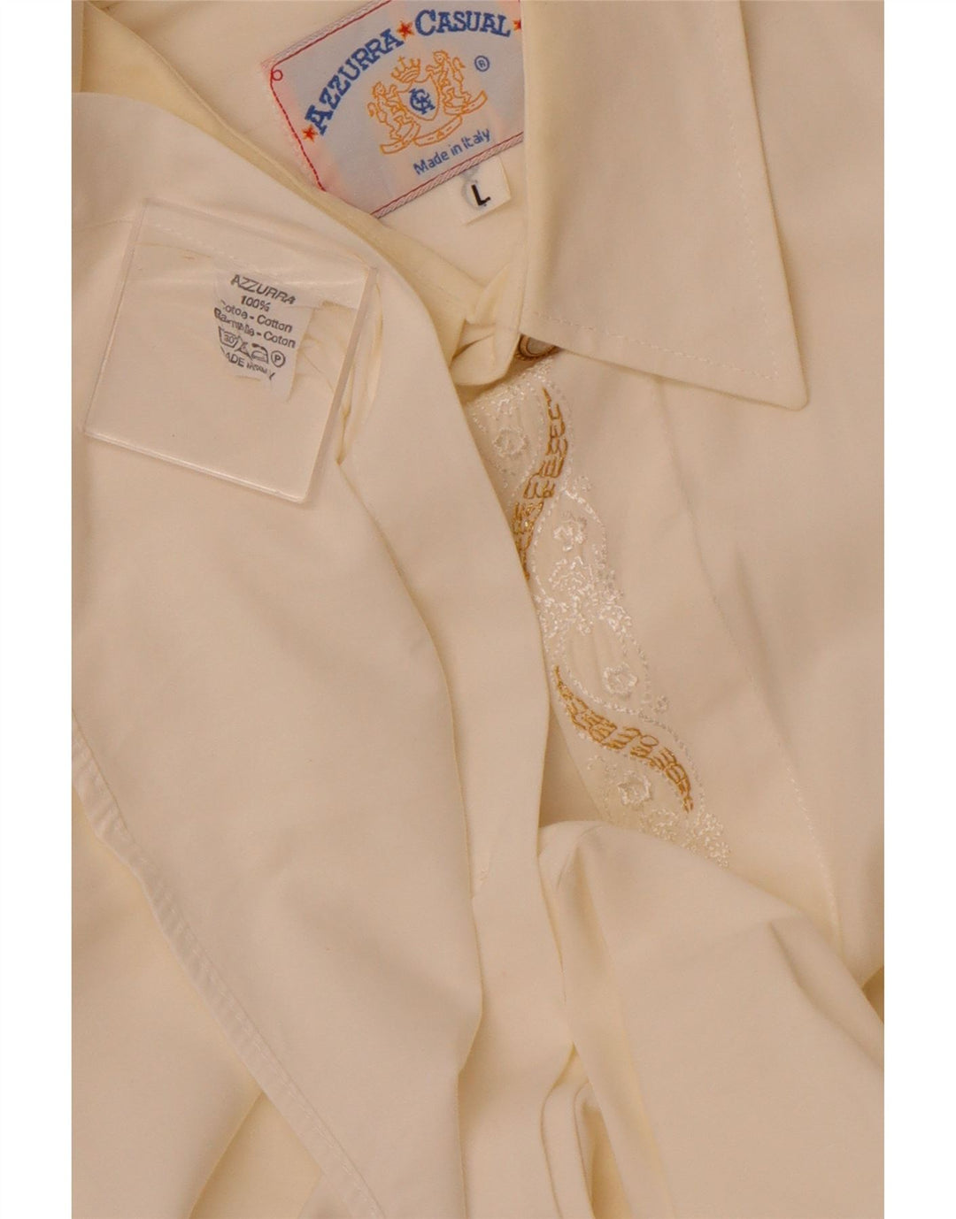 Cămașă pentru bărbați AZZURRA, mare din bumbac alb