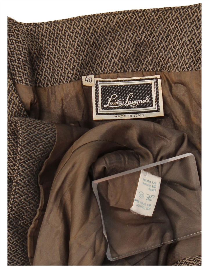 LUISA SPAGNOLI Jachetă Blazer Femei 1 Buton IT 46 Mare Maro Geometric