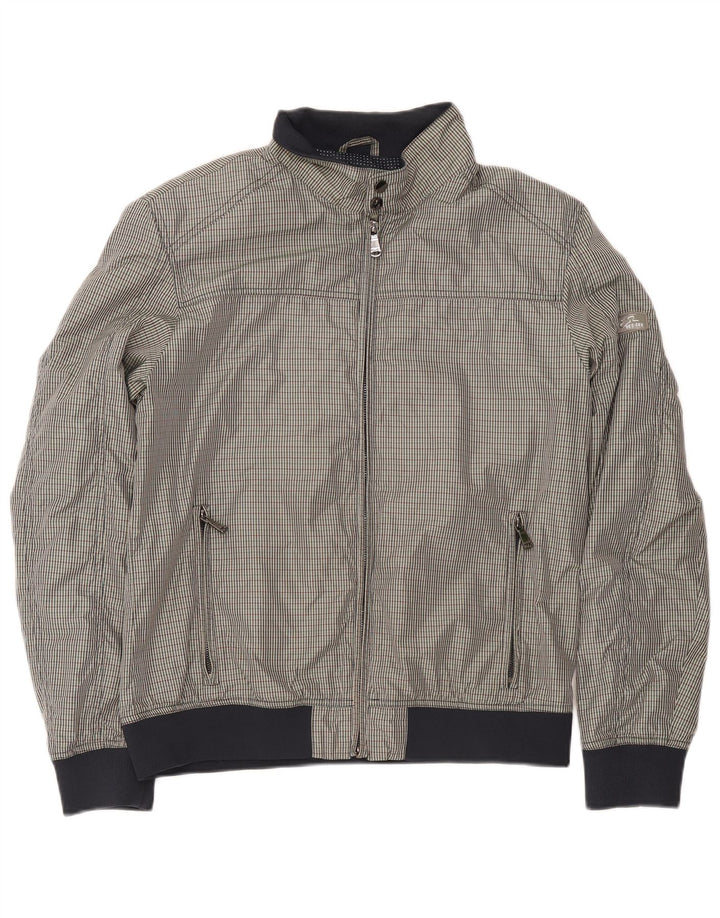 Yes Zee Jachetă Bomber pentru bărbați UK 42 XL Poliester cu carouri gri