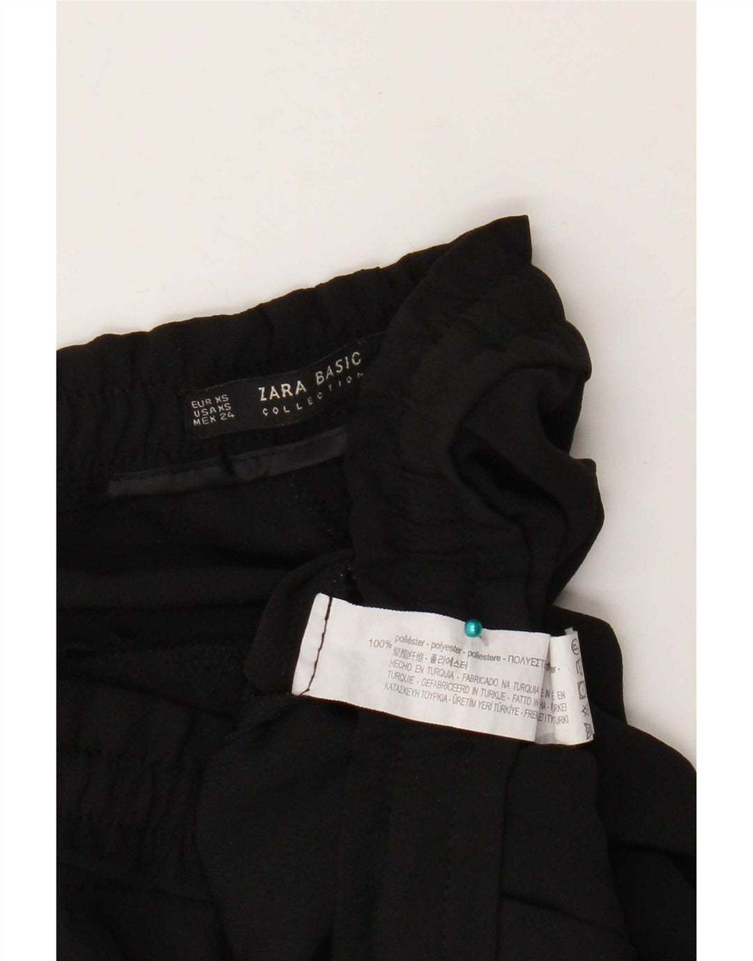 Pantaloni tăiați pentru femei Zara XS W24 L23 Poliester negru