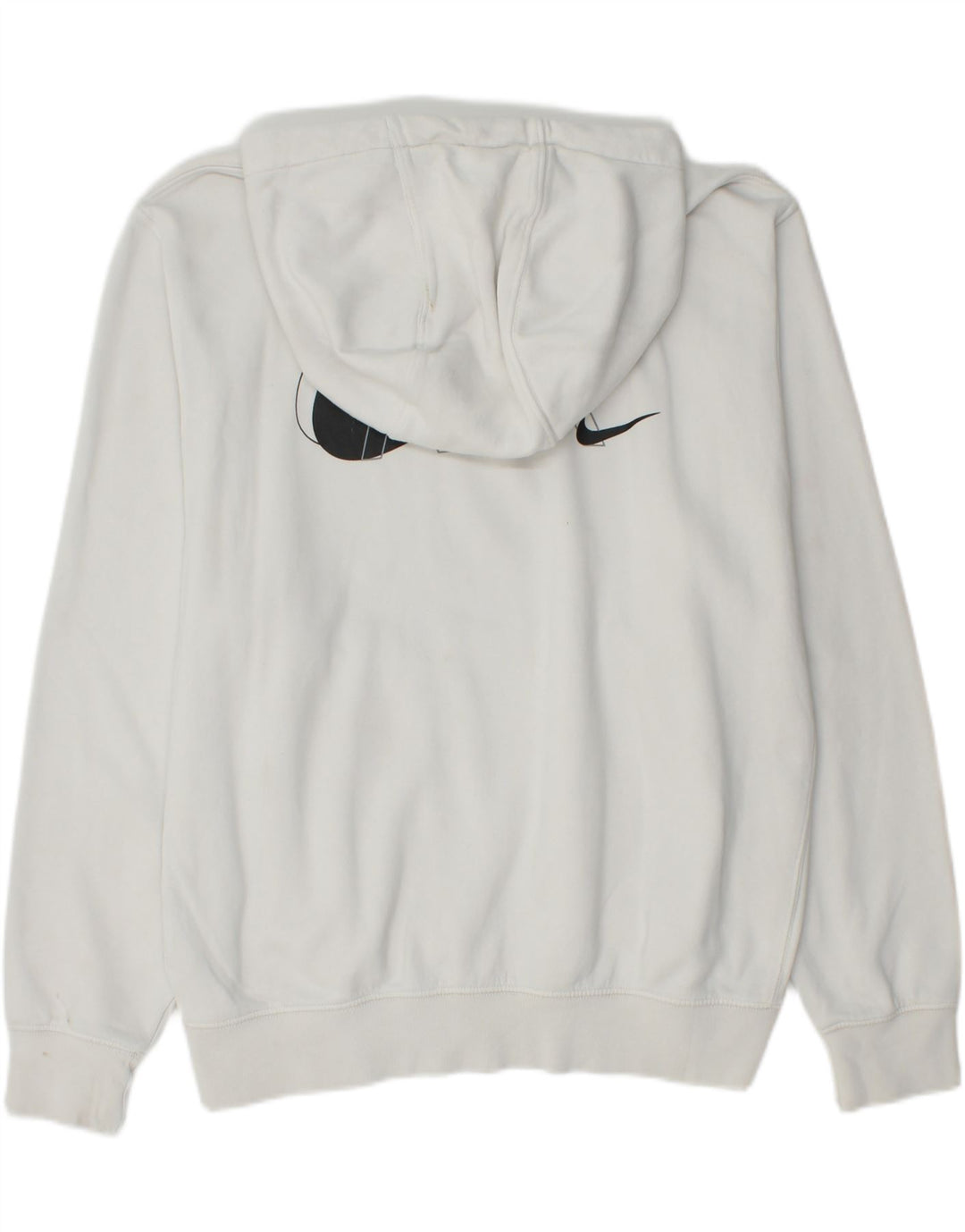 Pulover NIKE pentru bărbați cu glugă grafică, mare, alb, din bumbac