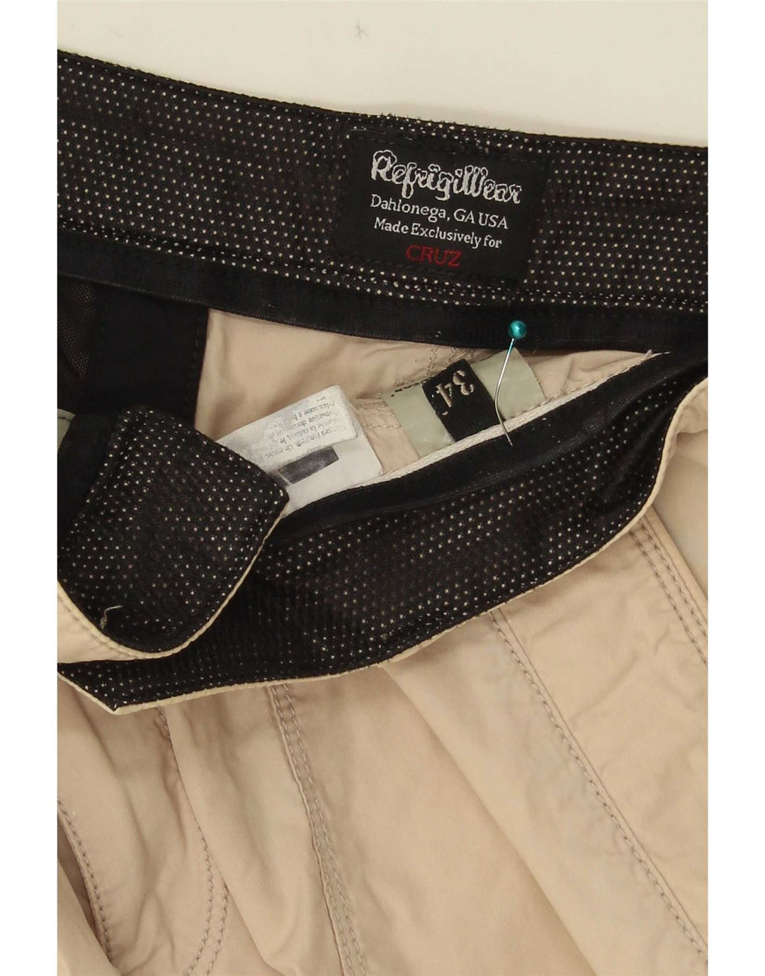 Pantaloni scurți chino pentru bărbați Refrigiwear W34, mare, bej, bumbac