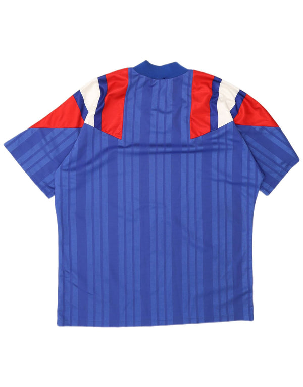 Adidas bărbați Franța Home 1992-1993 Tricou de fotbal Marea Britanie 48/50 XL Albastru Sport