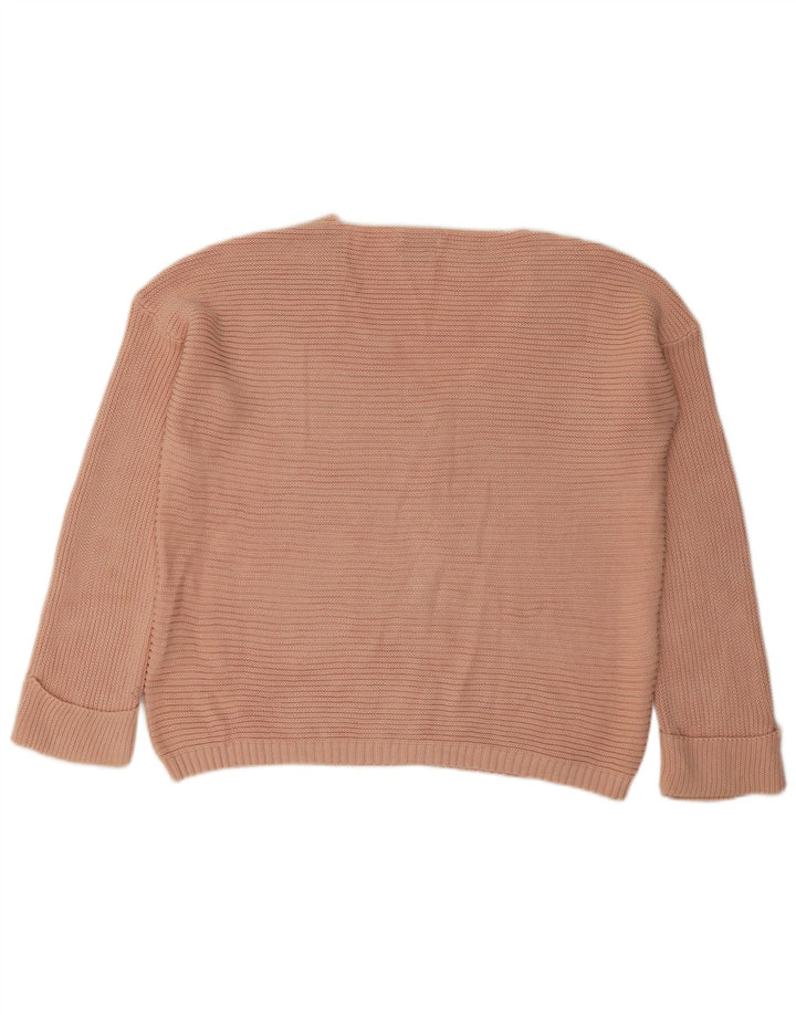 Pulover cu decolteu în V Massimo Dutti pentru femei UK 16, mare, roz