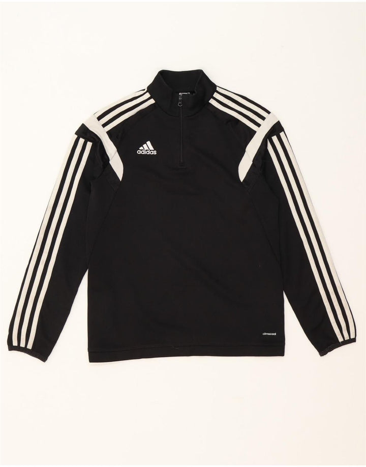 ADIDAS Boys Climacool Zip Neck Pullover Tracksuit Top 11-12 Years Black Vintage Adidas and Second-Hand Adidas from Messina Hembry 
