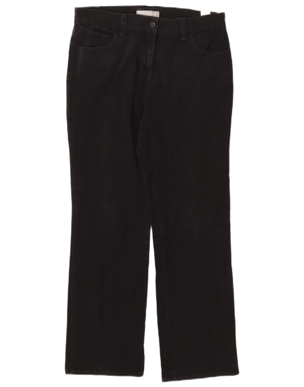 Pantaloni casual drepti pentru femei Marks & Spencer UK 12 Medium W30 L27 Negru