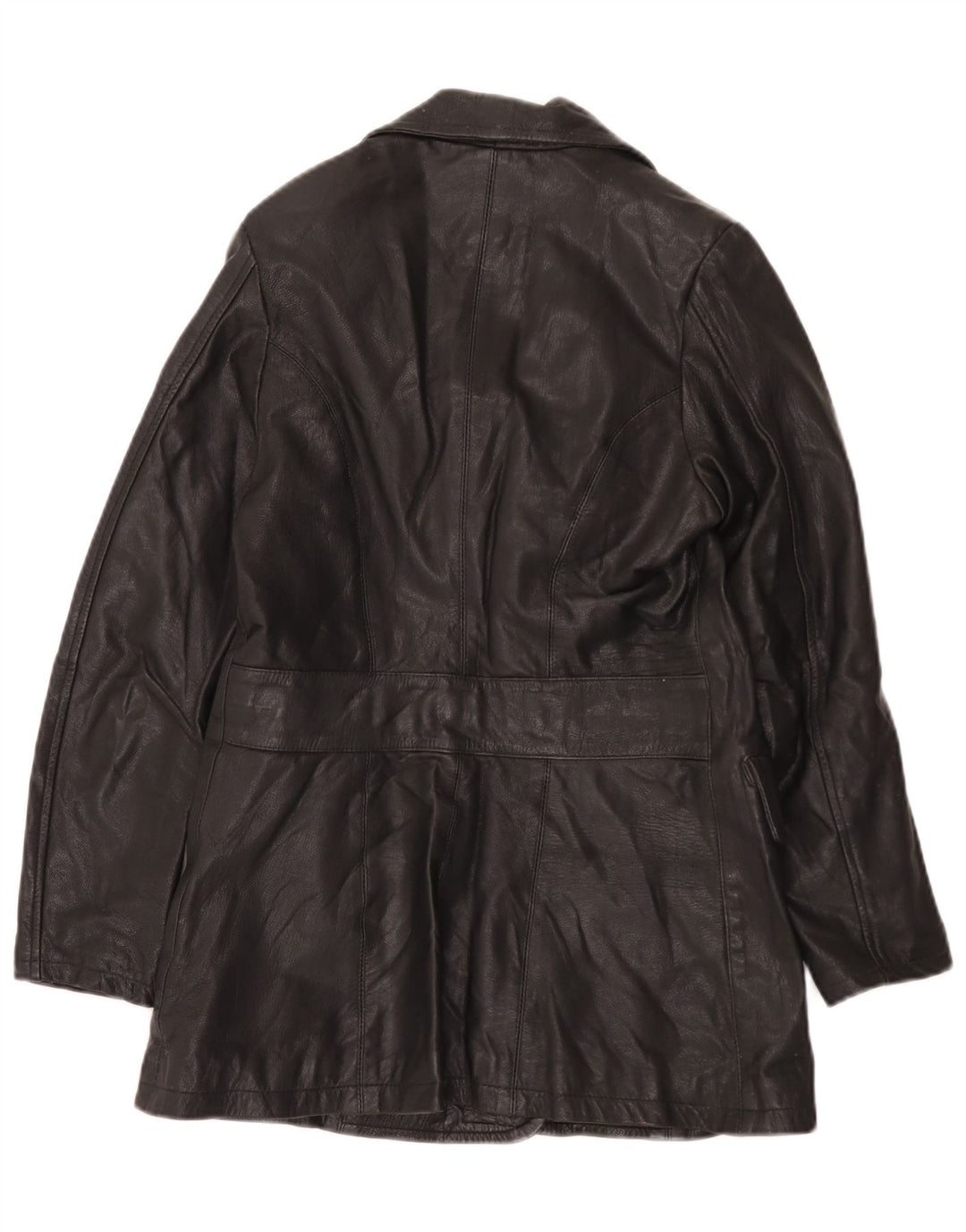 Palton din piele vintage pentru femei IT 42 Medium Black