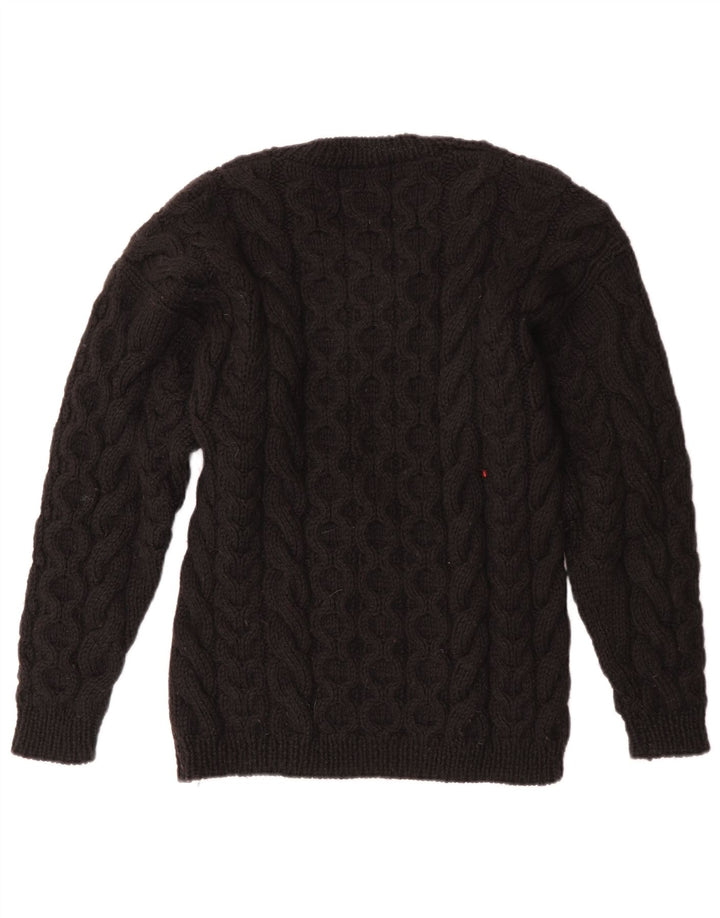 Pulover VINTAGE pentru femei cu decolteu triplu UK 12 Medium Negru