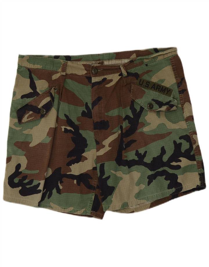 Pantaloni scurți casual pentru bărbați VINTAGE W38 XL bumbac camuflat kaki