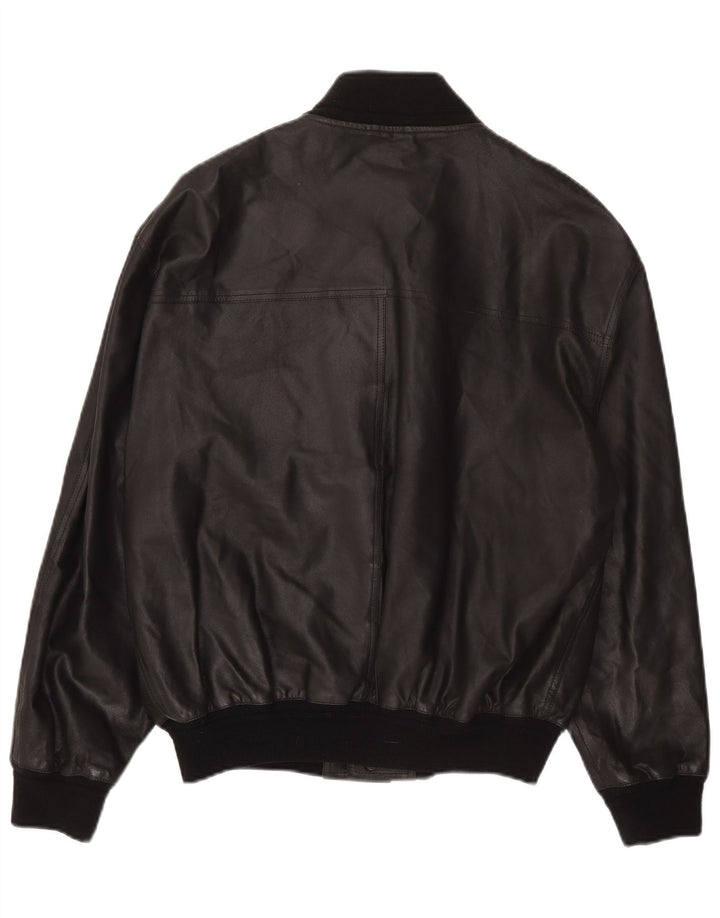 Jachetă de piele vintage pentru bărbați IT 48 Medium Black