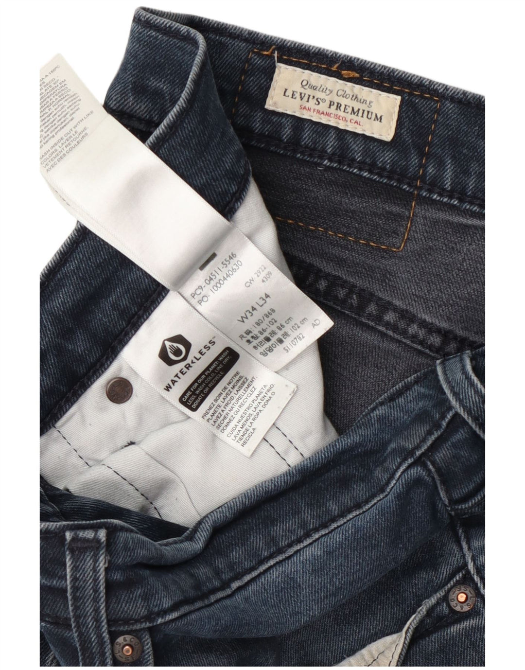 Blugi slim pentru bărbați Levi's W34 L34 bumbac bleumarin