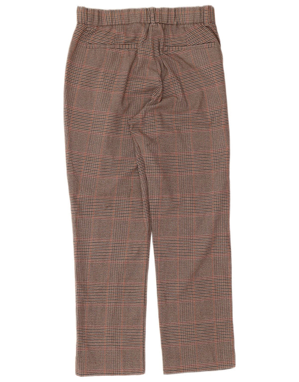Pantaloni tăiați drepți pentru femei Zara L30 L24 maro picior de găină