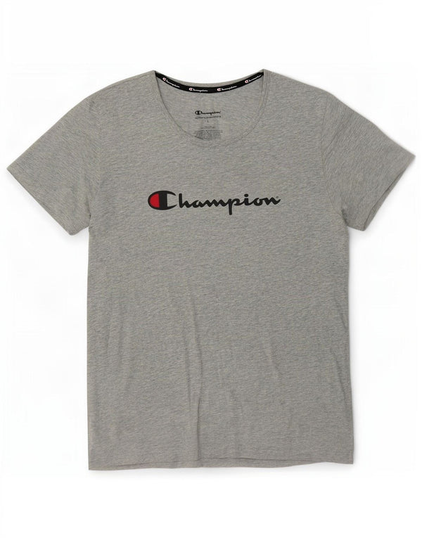 Tricou cu grafic Champion pentru femei Top UK 16 mare bumbac gri