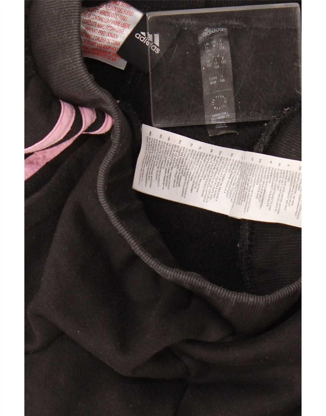 ADIDAS Fete Trening Pantaloni Joggeri 11-12 Ani Bumbac Negru