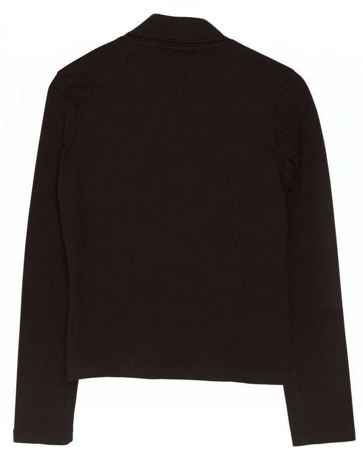 Adidas pentru femei Top cu mânecă lungă UK 12 Medium Black Bumbac