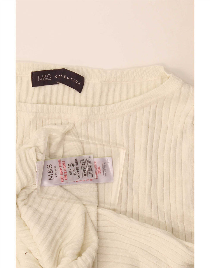 Marks & Spencer Top pentru femei cu mâneci 3/4 UK 12 Medium Off White Viscose