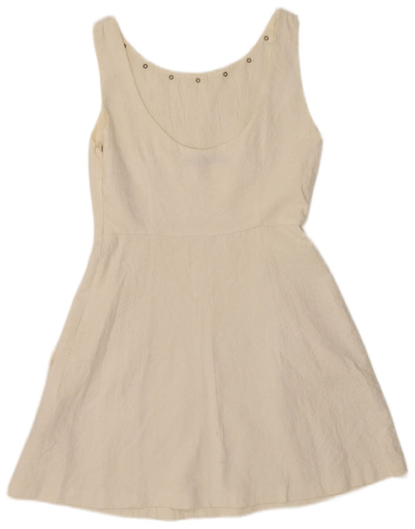 Rochie A-Line fără mâneci Zara pentru femei UK 12 Medium White Viscose