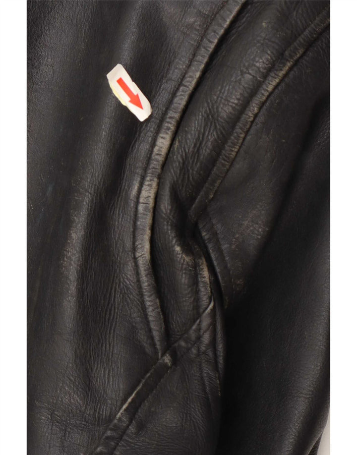Jachetă motociclist din piele pentru bărbați Sheep Land UK 36 Small Black