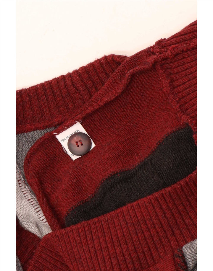 Cardigan Vintage pentru bărbați, mare, multicolor, cu dungi acrilice