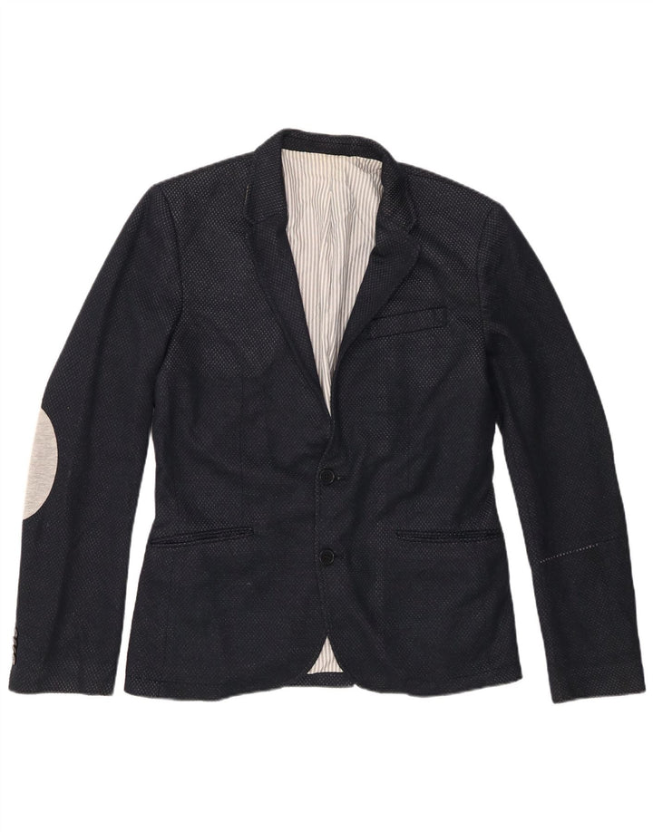 Jachetă blazer pentru bărbați Zara, cu 2 nasturi, UK 40, mare, bleumarin, poliester