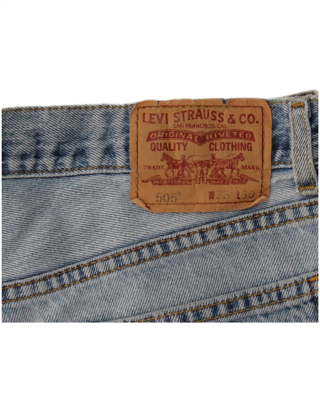 Pantaloni scurți din denim cu talie înaltă Levi's 505, cu talie înaltă, W33, albastru mediu