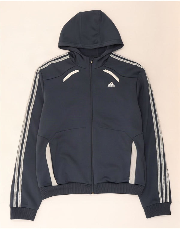 Pulover Adidas Climalite Zip pentru bărbați, mare, gri, poliester color bloc