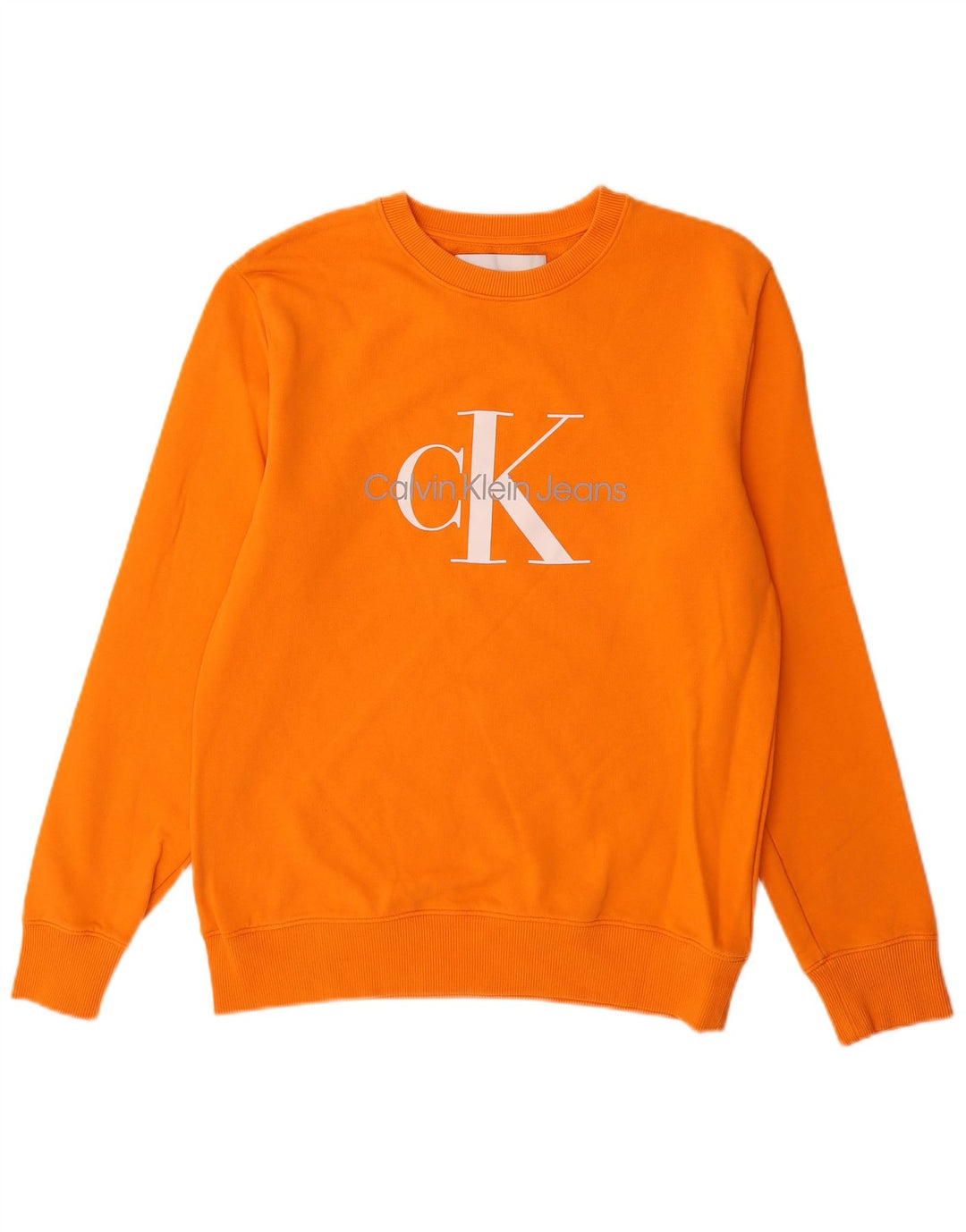 Hanorac grafic pentru bărbați Calvin Klein Jeans Pulover Bumbac portocaliu mediu