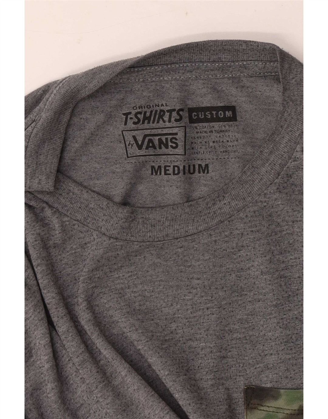 Tricou personalizat Vans pentru bărbați Top din bumbac cu pete gri mediu