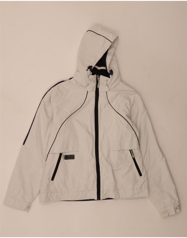 Brugi Womens Hooded Padded Jacket UK 14 Medium White Polyamide