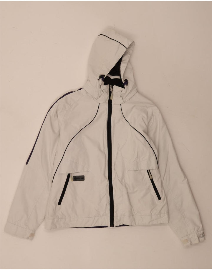 Brugi Womens Hooded Padded Jacket UK 14 Medium White Polyamide